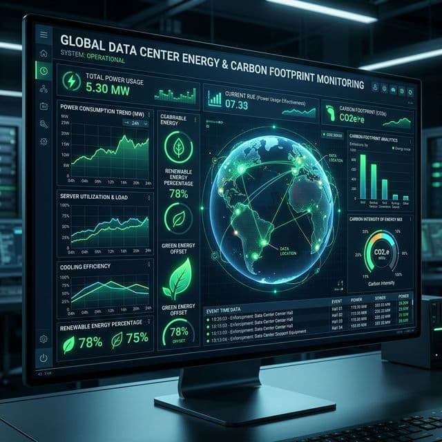 AI Infrastructure Sustainability Visualization and Data Center Heat Mapping