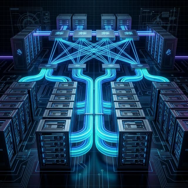 Rail-Optimized GPU Cluster Design Visualization